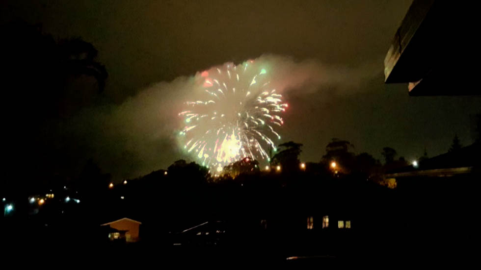 New Years Eve Fireworks as seen from the Ocean View Motel.
